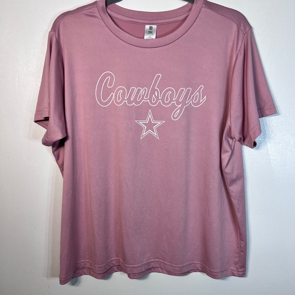Dallas Cowboys Women's L Pink Sleep Shirt NFL Team Apparel Game Day Lounge